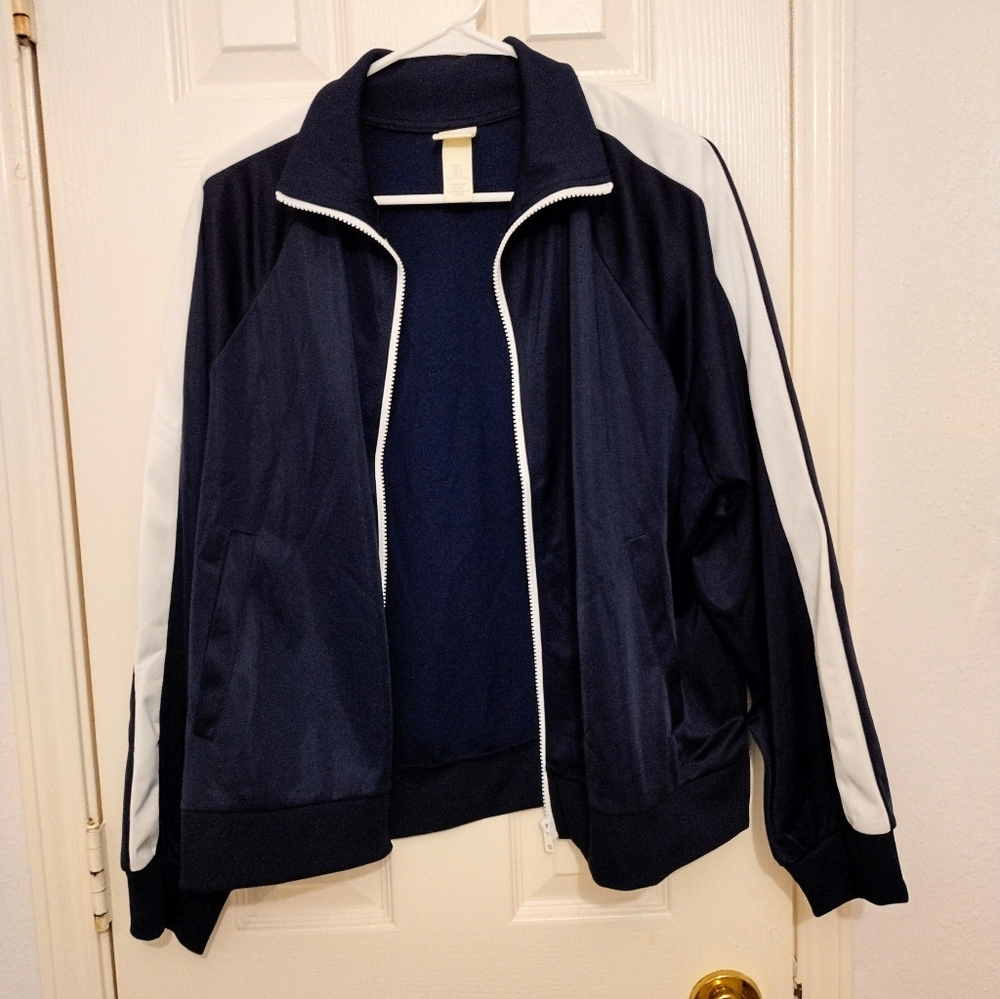 Navy blue & White Varsity Sports Jacket Women's